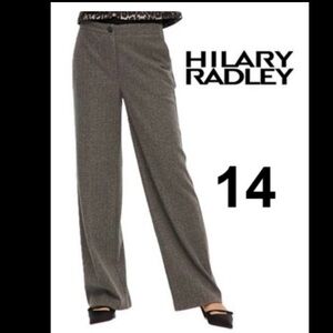 Women's Hillary Radley Charcoal Wide-Leg Trousers. Size 14.   1155